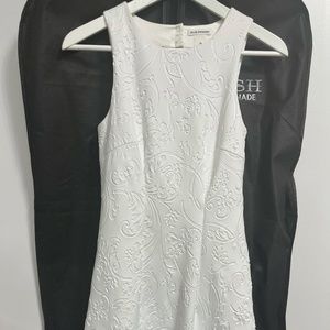 Club Monaco - Floral Scuba White Dress - Size 00 - Sleveless, Backless, Cocktail